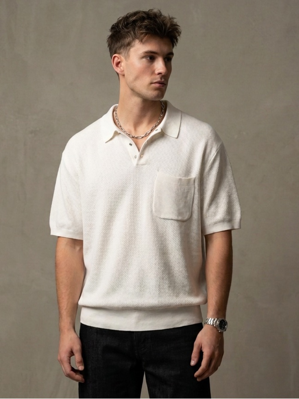 Aime Leon Dore Designer Preppy Retro Streetwear Knit Polo Texture Minimalist